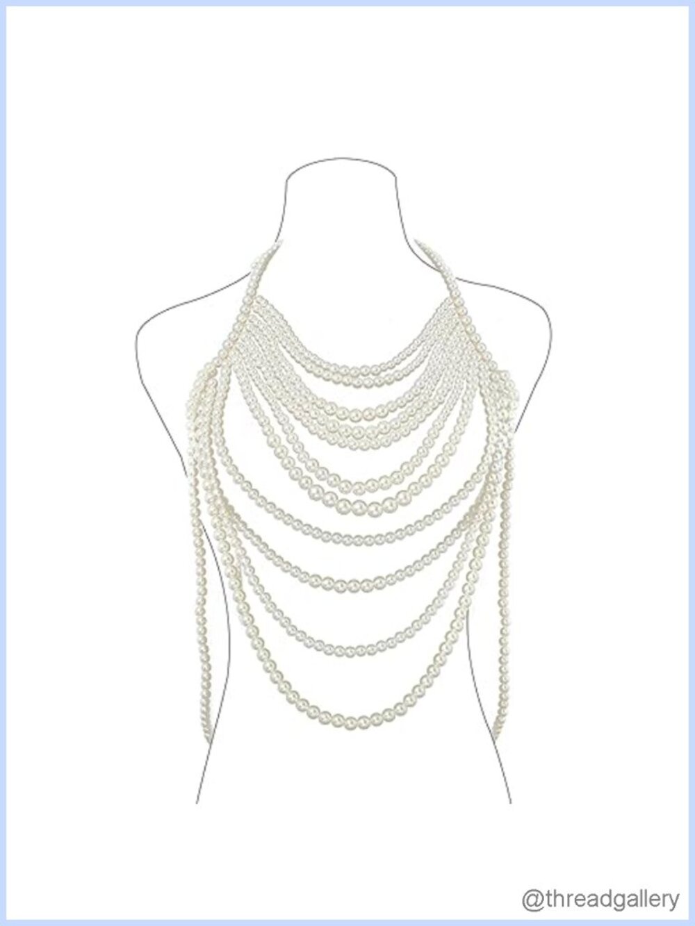 Pearl Body Chain Shoulder Necklace Bra Chain Jewelry for Women Rave Party